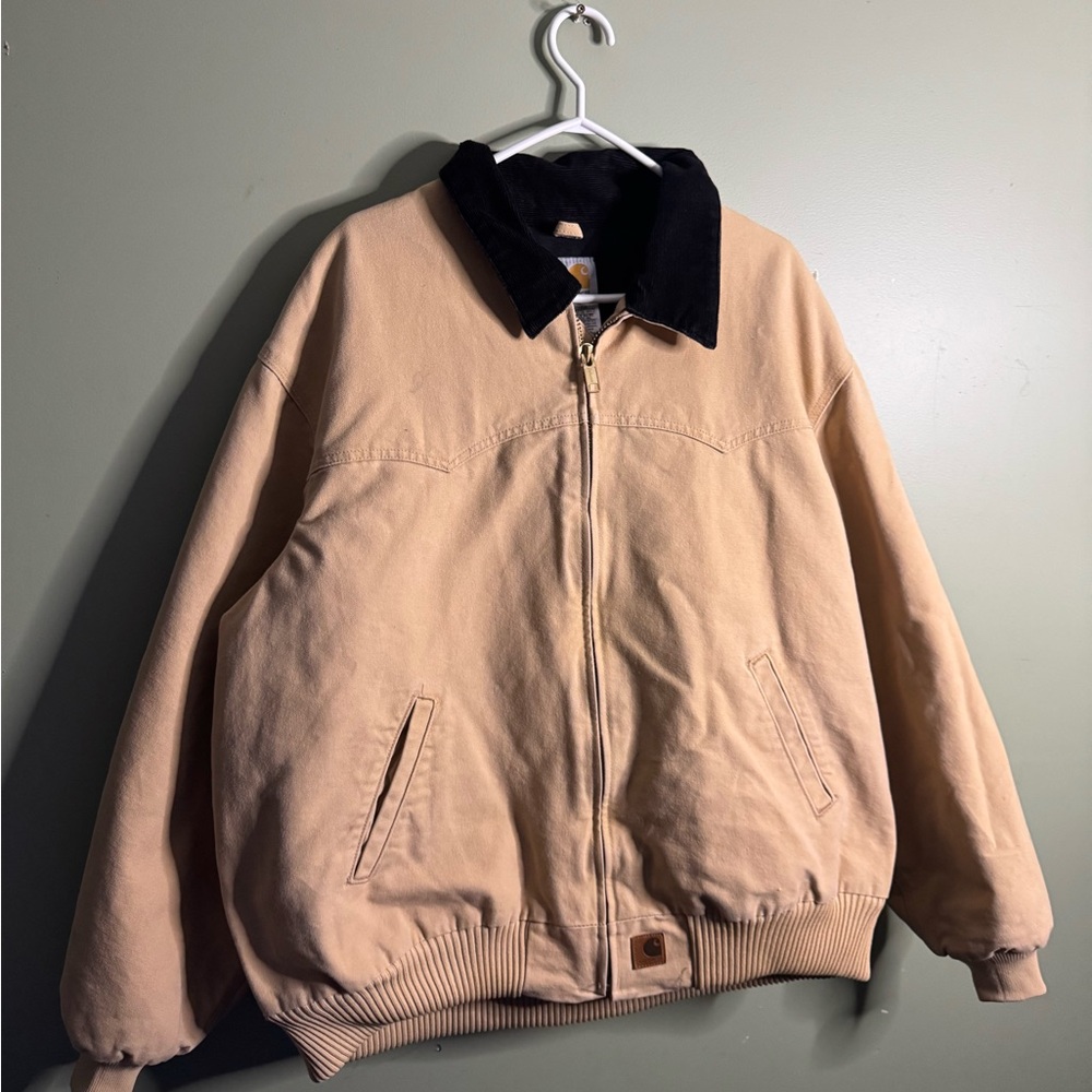 Carhartt Tan Men’s Santa Fe Jacket with Black Collar (3XL)